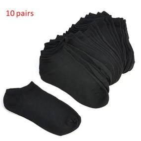 10 Pairs Low Cut Socks - black