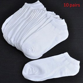 10 Pairs Low Cut Socks - white
