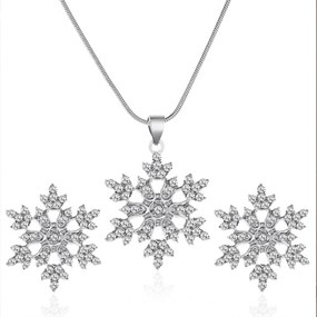 Snowflake Earrings and Necklace Set