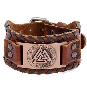 Viking rune bracelet - brown