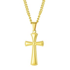 Men's Cross Pendant Necklace - gold