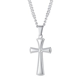 Men's Cross Pendant Necklace - silver